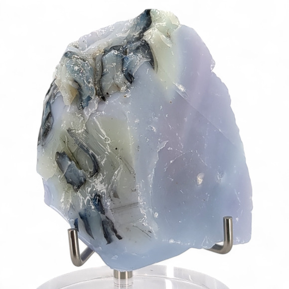 Lavender Custard Black Art Glass Cullet Glowing Uranium Slag Glass #4GL62 - Picture 2 of 7